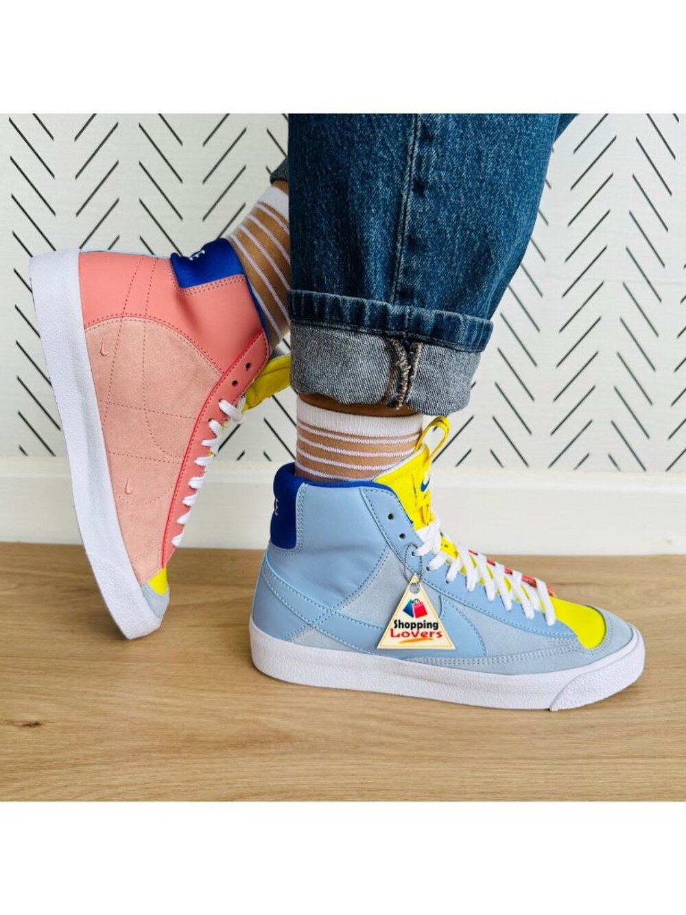 Nike Blazer Mid '77 Dance GS Sz 6Y Big Kids Shoes Blue Orange Sneaker DQ6084-402
